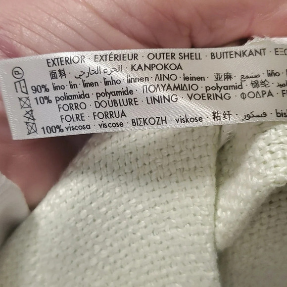 Linen hi waist cuffed shorts boho preppy mint sz s NWT - Picture 9 of 9